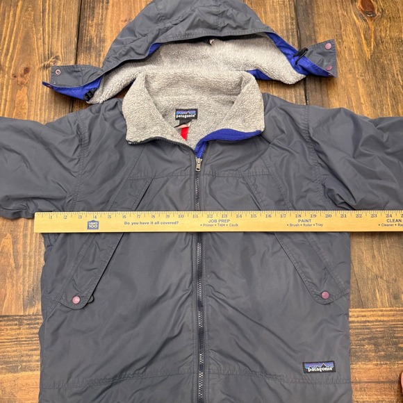 Patagonia Kids Insulated Winter Jacket Fleece Lined Hooded Gray Size M 10 - Picture 6 of 7
